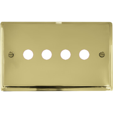 deco polished brass toggle grid plate (4 gang) front fc0825