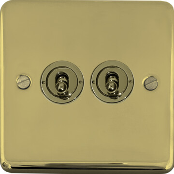 contour polished brass unlacquered toggle switch (2 gang) front fc0825