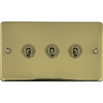 contour polished brass unlacquered toggle switch (3 gang) front fc0825