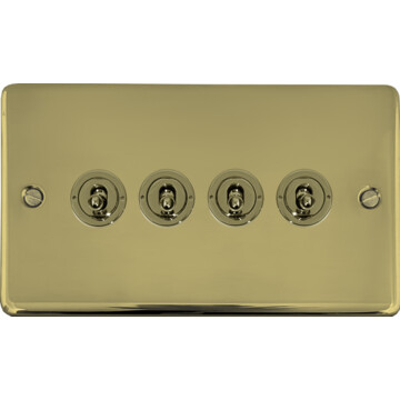 contour polished brass unlacquered toggle switch (4 gang) front fc0825