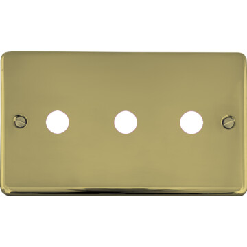contour polished brass unlacquered toggle grid plate (3 gang) front fc0825