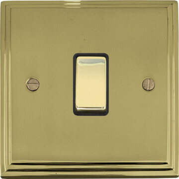 victorian cast polished brass light switch (1 gang) front fc0825