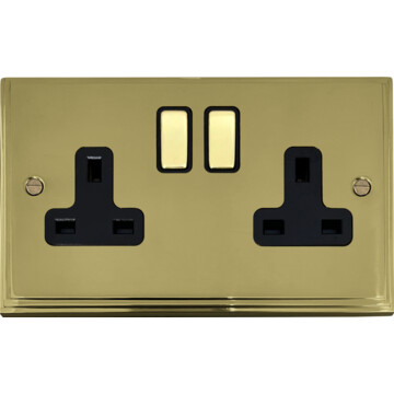 victorian cast polished brass double socket front fc0825