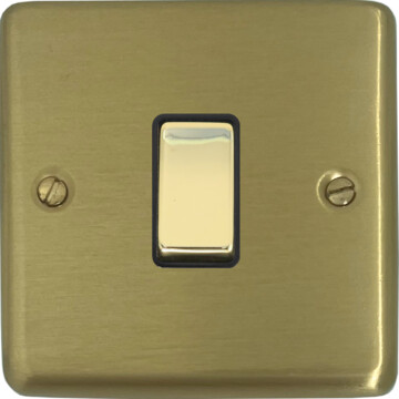 satin brass light switch (1 gang/brass switch) front fc0825