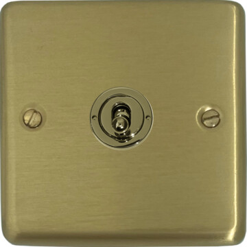 satin brass toggle switch (1 gang) front fc0825