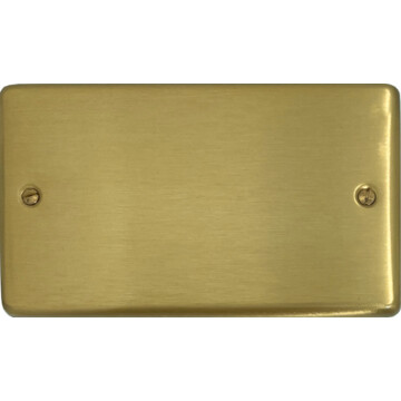 satin brass blank plate (2 gang) front fc0825