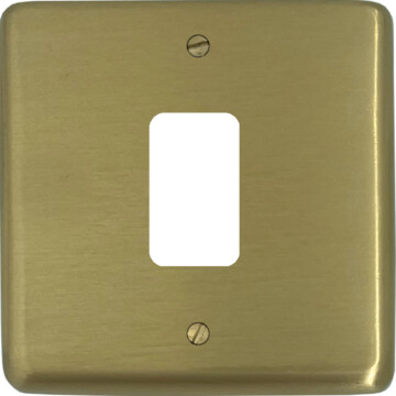 satin brass grid plate (1 gang) front fc0825