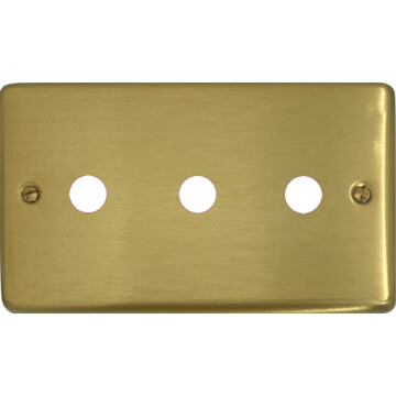 contour satin brass toggle grid plate (3 gang) front fc0825