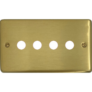 contour satin brass toggle grid plate (4 gang) front fc0825
