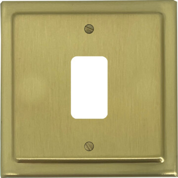 victorian satin brass grid plate (1 gang) front fc0825