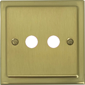 victorian satin brass toggle grid plate (2 gang) front fc0825