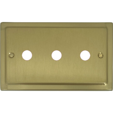 victorian satin brass toggle grid plate (3 gang) front fc0825