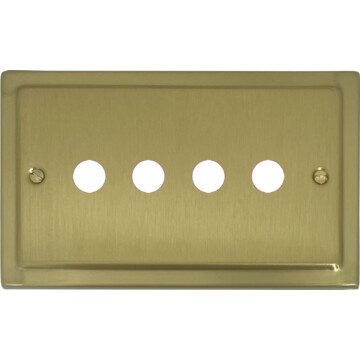 victorian satin brass toggle grid plate (4 gang) front fc0825