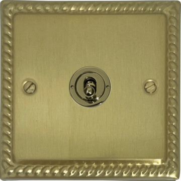 georgian satin brass toggle switch (1 gang) front fc0825