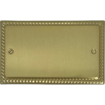 georgian satin brass double blank plate front fc0825