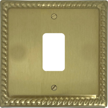 georgian satin brass grid plate (1 gang) front fc0825