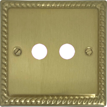 georgian satin brass toggle grid plate (2 gang) front fc0825