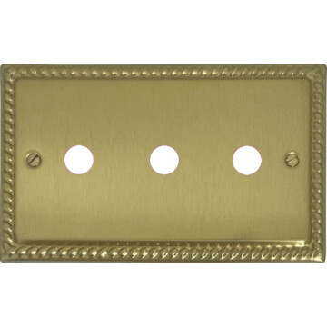 georgian satin brass toggle grid plate (3 gang) front fc0825