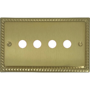georgian satin brass toggle grid plate (4 gang) front fc0825