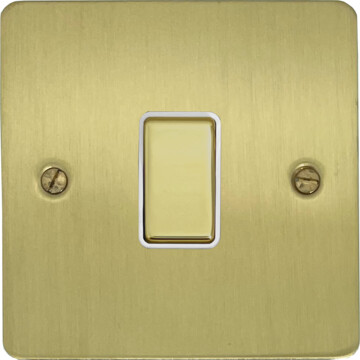 flat satin brass intermediate switch (white inserts) front fc0825