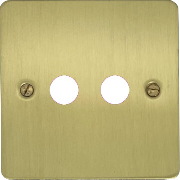 flat satin brass toggle grid plate (2 gang) front fc0825