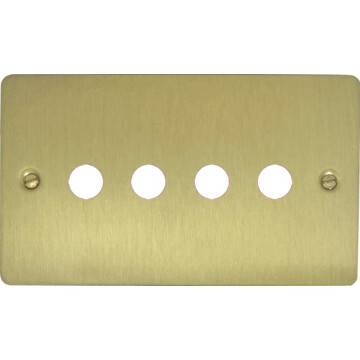 flat satin brass toggle grid plate (4 gang) front fc0825