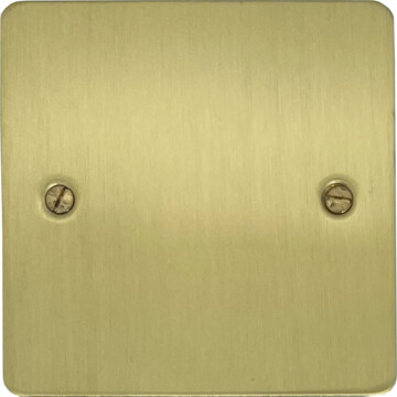 flat satin brass single blank plate front fc0825