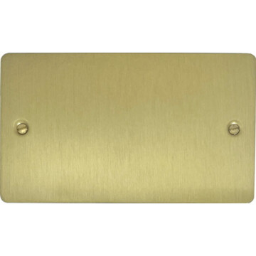 flat satin brass double blank plate front fc0825