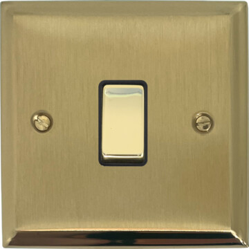 deco satin brass light switch (1 gang/brass switch) front fc0825