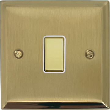 deco satin brass intermediate switch (brass switch/white insert) front fc0825
