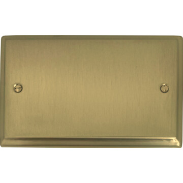deco satin brass double blank plate front fc0825