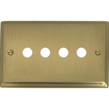 deco satin brass toggle grid plate (4 gang) front fc0825