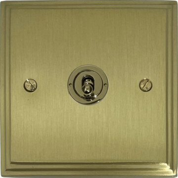 victorian cast satin brass toggle plate (1 gang/intermediate) front fc0825