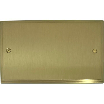 victorian cast satin brass double blank plate front fc0825