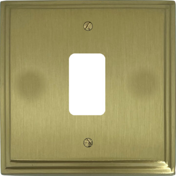 victorian cast satin brass grid switch (1 gang) front fc0825