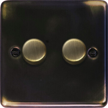 contour aged brass led dimmer (2 gang) front fc0825