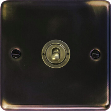 contour aged brass intermediate toggle switch (1 gang) front fc0825