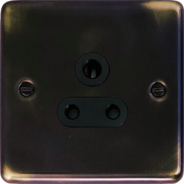 contour aged brass 5a 3 pin socket front fc0825