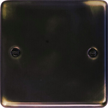 contour aged brass single blank plate front fc0825