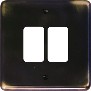 contour aged brass grid plate (2 gang) front fc0825