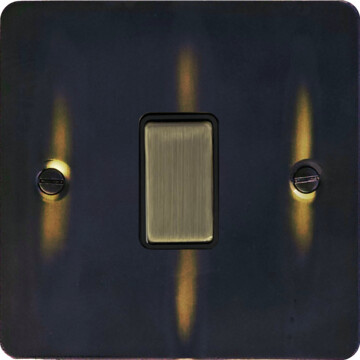flat aged brass light switch (1 gang/antique brass switch) front fc0825