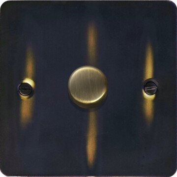 flat aged brass led dimmer (1 gang) front fc0825