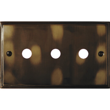 victorian cast aged brass toggle grid plate (3 gang) front fc0825