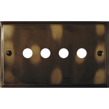 victorian cast aged brass toggle grid plate (4 gang) front fc0825