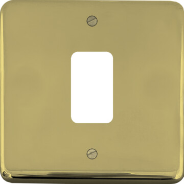 contour polished brass hand waxed grid plate (1 gang) front fc0825