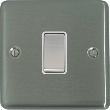 contour stainless steel light switch (1 gang/white insert/satin chrome switch) front fc0825