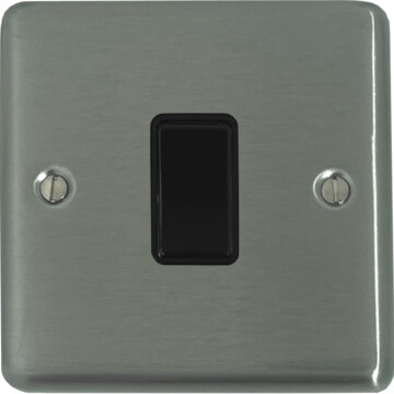 contour stainless steel light switch (1 gang/black switch) front fc0825