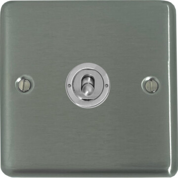 contour stainless steel toggle switch (1 gang/brushed steel toggle) front fc0825