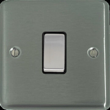 Contour Stainless Steel Intermediate Switch (Black Insert/Chrome Switch)