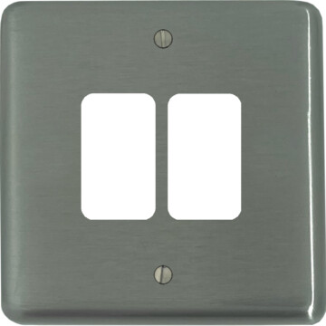 contour stainless steel grid plate (2 gang) front fc0825